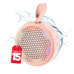 RISEBASS Water Resistant Bluetooth Shower Speaker, Handsfree Portable Speakerphone Control Buttons with LED Light, True Wireless Stereo for Bathroom, Kitchen, Hiking, Kayak, Beach, Gifts