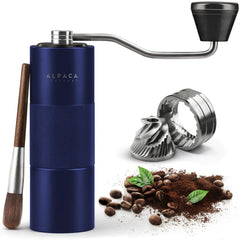 Manual Coffee Stainless Steel Blue Conical Burr Coffee Grinder Manual with